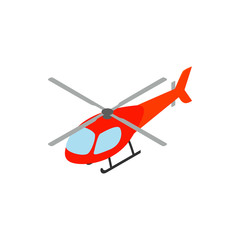 Helicopter icon, isometric 3d style