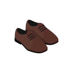 Pair of brown leather shoes icon