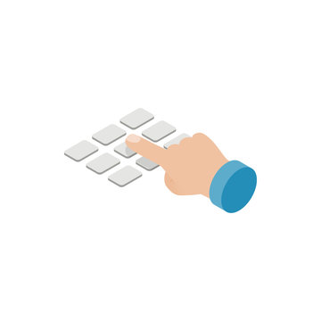 Press ATM EPP Keyboard Icon, Isometric 3d Style