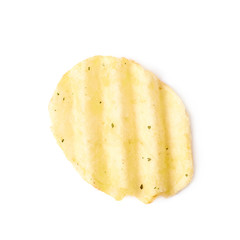 Single potato chip crisp isolated