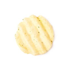 Single potato chip crisp isolated