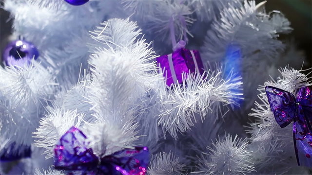 White Christmas tree with blue balls and Santa Claus slider HD