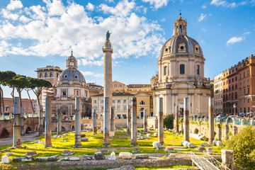 The Trajan's Forum in Rome, Italy. - obrazy, fototapety, plakaty