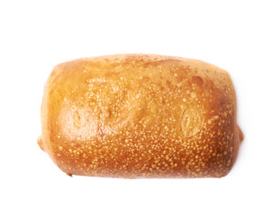 Pastry pocket with sausage isolated