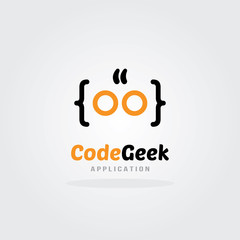 Code Geek Logo Design Template. Software company logo template design. Vector illustration. Software development, Software application, Mobile application development. 