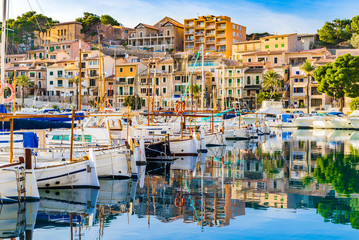 Picturesque view of Port Soller Majorca Spain