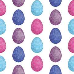 Polygonal eggs pattern in blue colors

