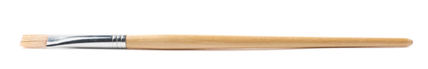 Wooden painting brush isolated