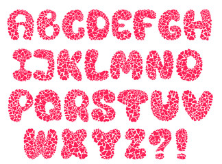 vector hearts alphabet
