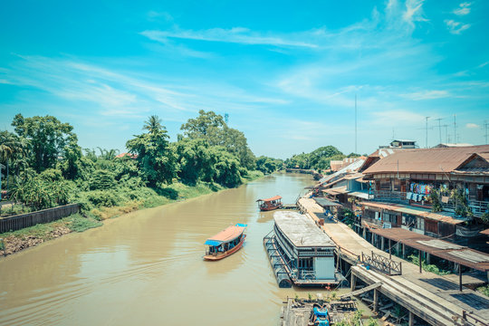 Tha Chin River At Sam Chuk Market