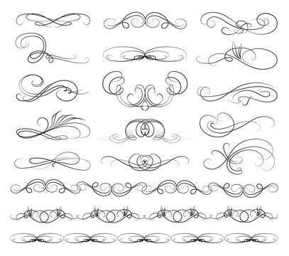 Set of Calligraphic lines