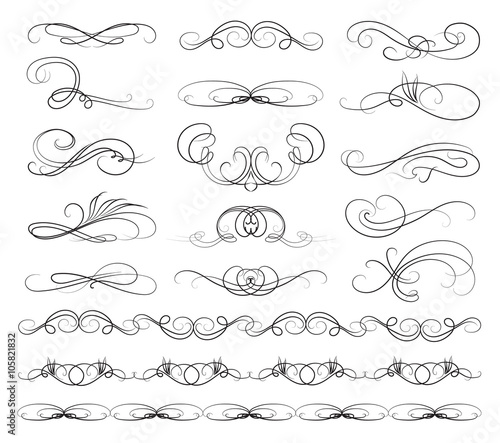 "Set of Calligraphic lines" Stock image and royalty-free vector files