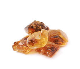Pile of brown rock sugar crystals