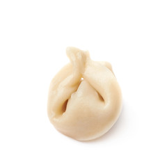 Single cooked dumpling isolated