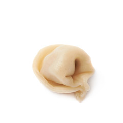 Single cooked dumpling isolated