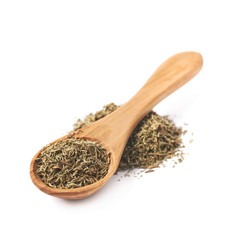Spoon over the pile of thyme