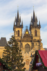 Fototapeta premium Xmas Prague December 2015, Old Town Square, Czech Republic