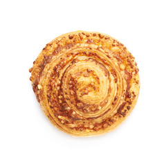 Cheese pastry roll bun isolated