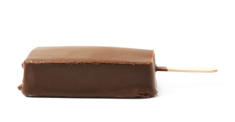 Vanilla ice cream bar on a stick