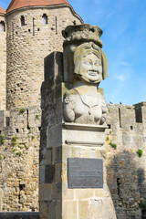 The statue of Dame Carcas of Carcassonne