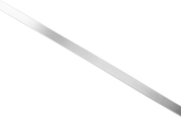 Silver silk ribbon isolated on white background