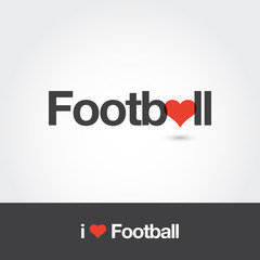 I love Football. Editable vector logo design. 
