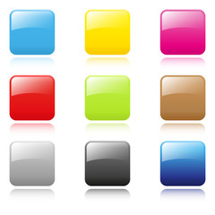 square web buttons set