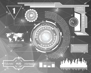 Abstract future, concept vector futuristic blue virtual graphic touch user interface HUD.