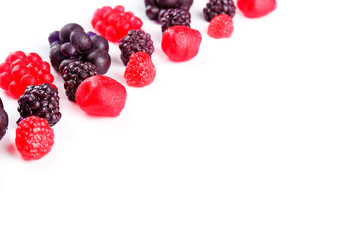 Fruit candies isolated on white