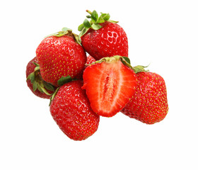 Strawberries isolated on white