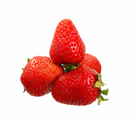 Strawberries isolated on white