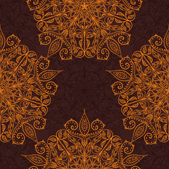 Ethnic decorative handmade luxury seamless pattern. Islam, Arabic, Indian, Ottoman motifs. Classic mandala. Vector