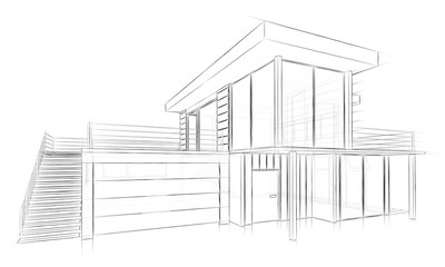 Architektur Skizze Zeichnung Haus