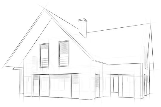 architecture sketch drawing house