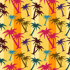 Seamless pattern with palm trees