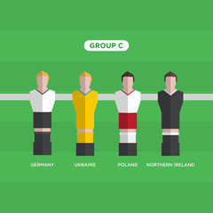 Table Football players, France Euro 2016, group C. Editable vector design.  © New Corner
