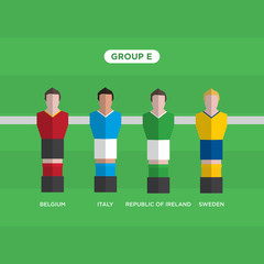 Table Football players, France Euro 2016, group E. Editable vector design.  - 105828259