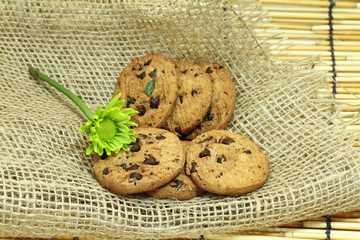 cookie and coffee beans