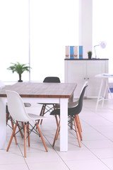 Modern office. Furniture set with table and chairs