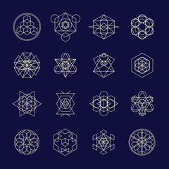 Line geometric design symbols and elements.