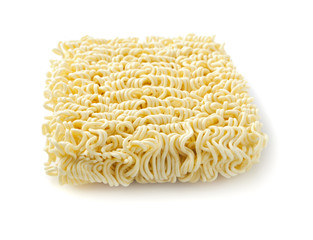 Instant noodles isolated on white