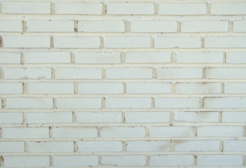 White brick wall for background or texture
