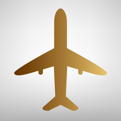 Airplane sign. Flat style icon