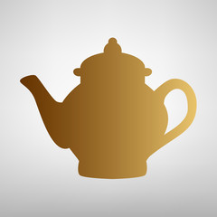 Tea maker sign. Flat style icon