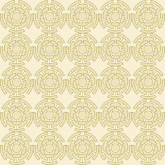 Golden geometric seamless ornament. Vector