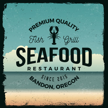 seafood restaurant vintage emblem
