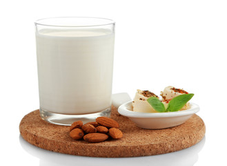 Conception of dairy food, isolated on white