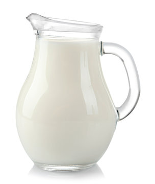 Jar of milk, isolated on white