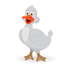 Cute little cartoon goose. 