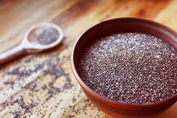 Bowl of chia seeds